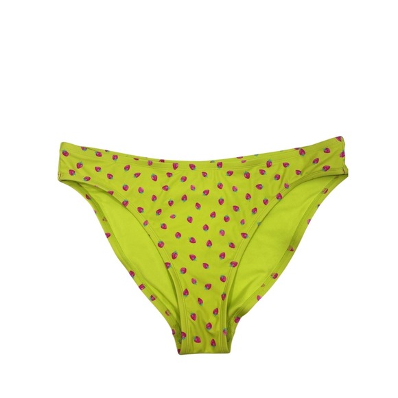 wild fable Other - Wild Fable Women 1X Bikini Bottom Green Strawberries Low Rise High Leg New